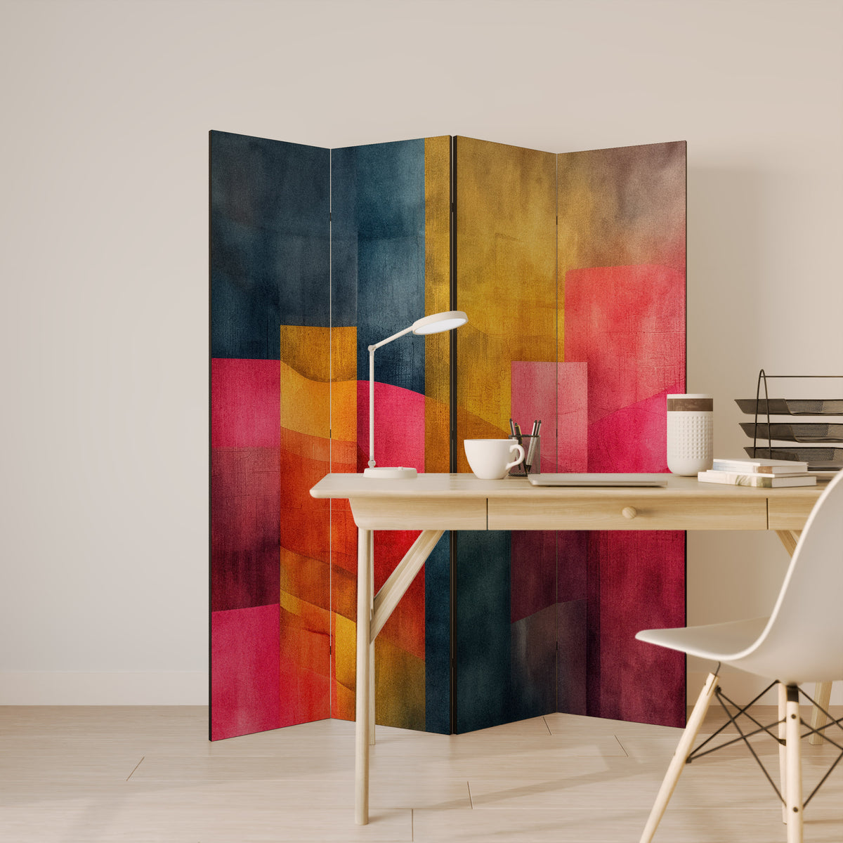COLORFUL SOUNDS 4-teiliger Paravent
