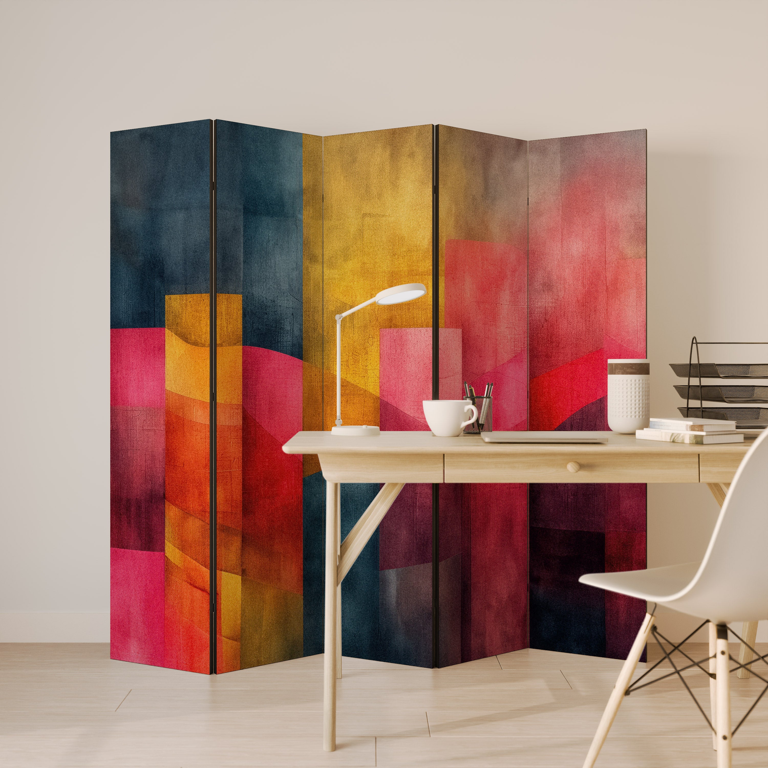 COLORFUL SOUNDS 5-teiliger Paravent