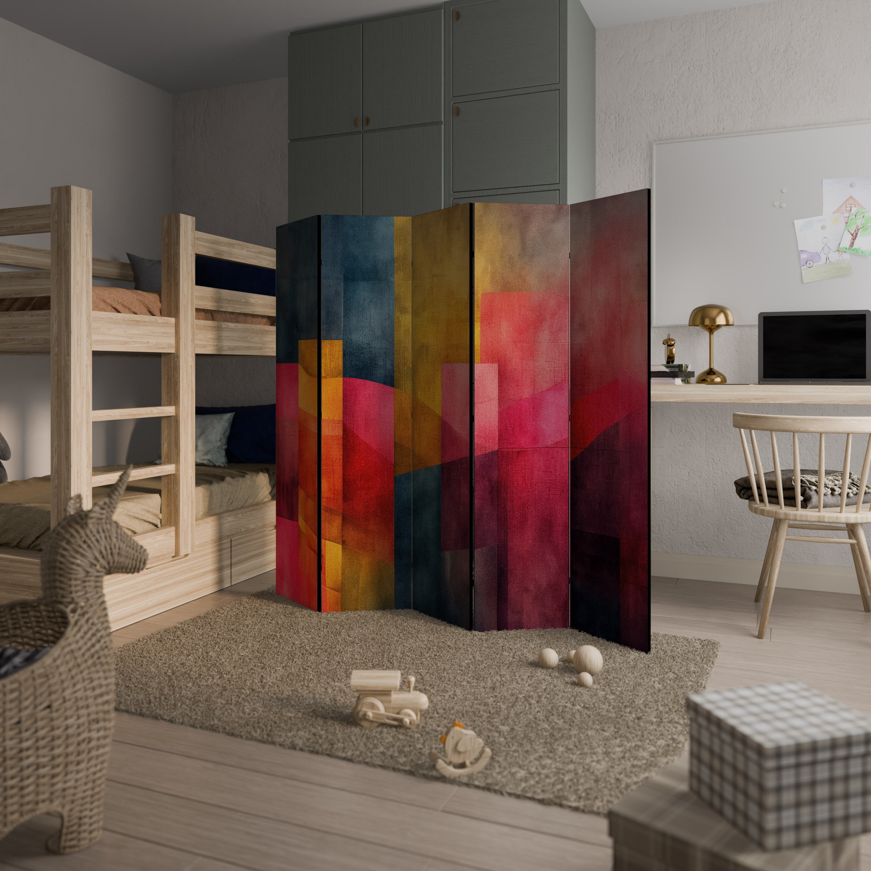 COLORFUL SOUNDS Decorative 5-Panel Room Divider