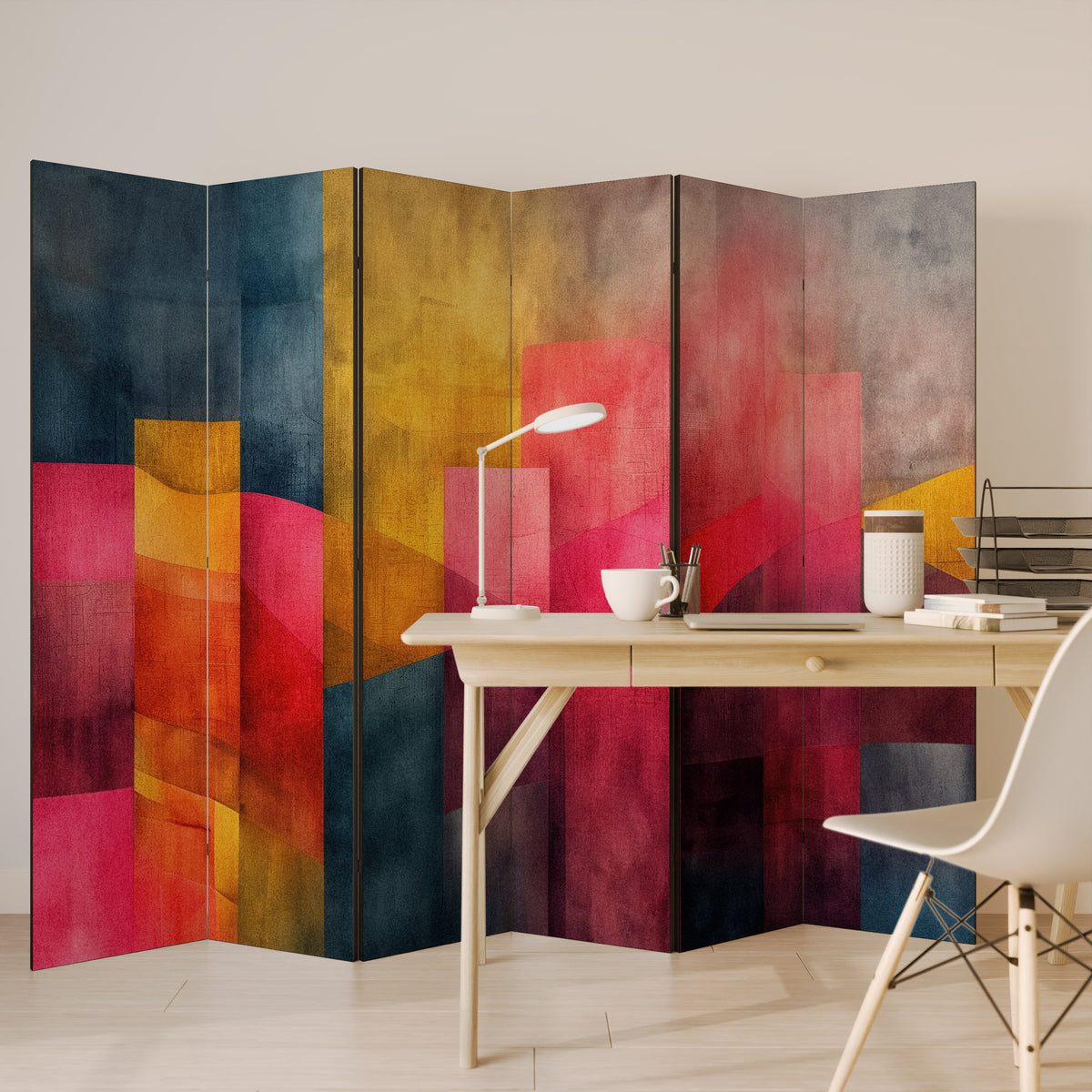 COLORFUL SOUNDS 6-teiliger Paravent