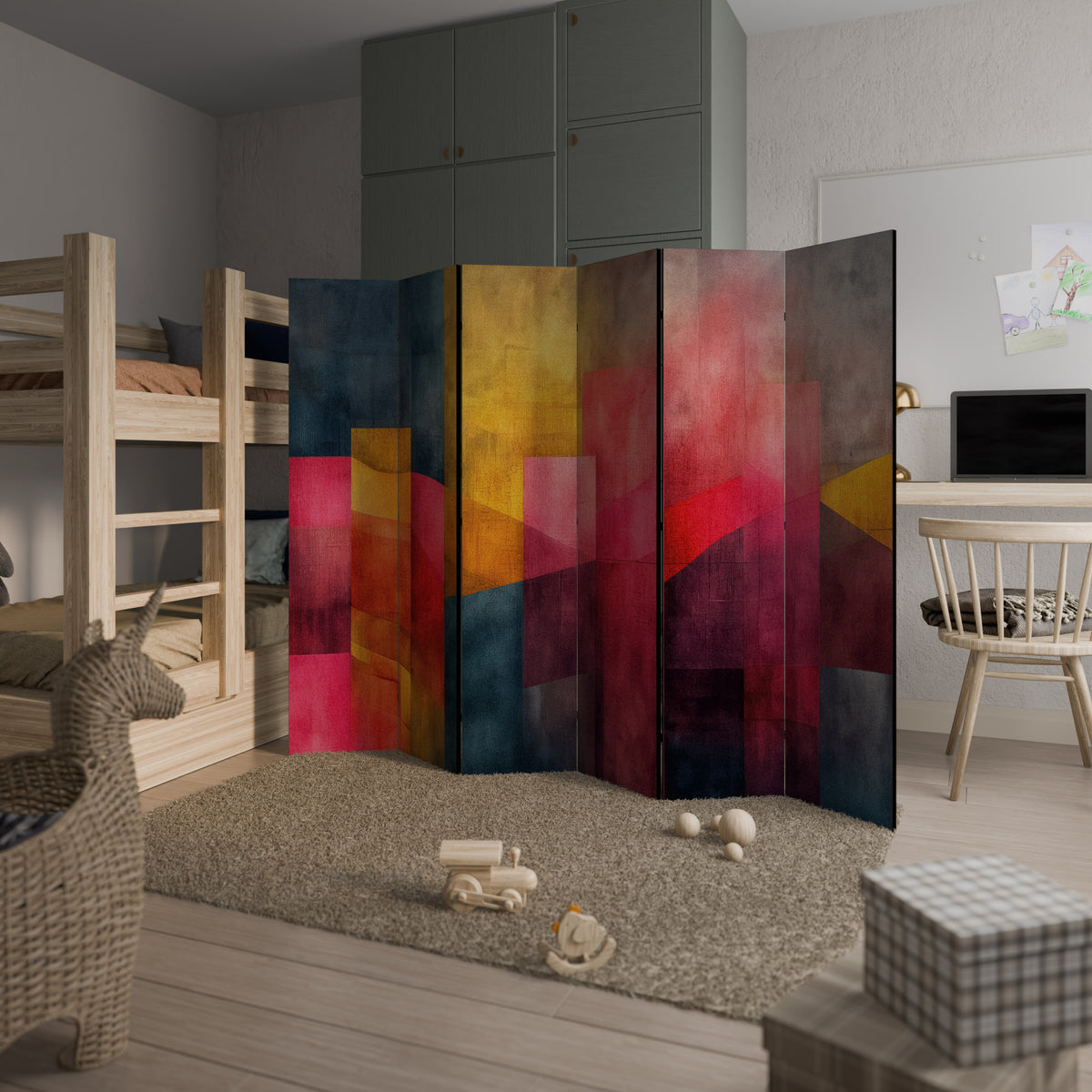 COLORFUL SOUNDS 6-teiliger Paravent