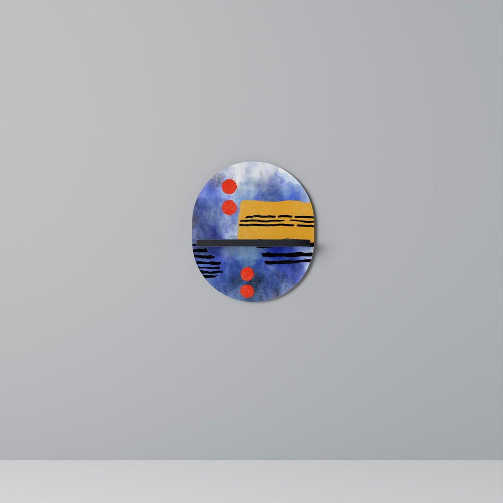 NIGHTFALL VIBRANCE Ovales Kunstregal in Schwarz