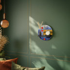 NIGHTFALL VIBRANCE Rundes Kunstregal in Schwarz