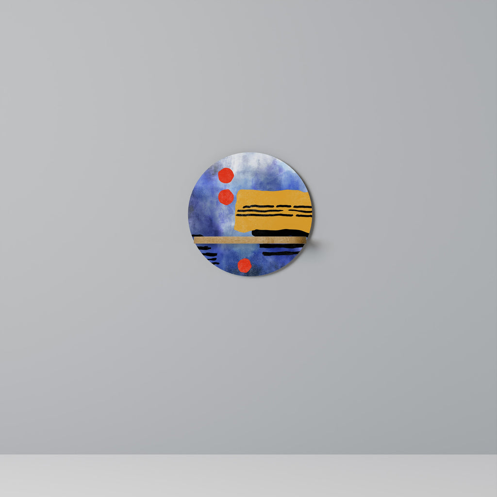 NIGHTFALL VIBRANCE Rundes Kunstregal in Eiche-Optik