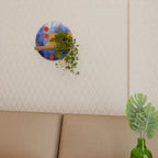 NIGHTFALL VIBRANCE Rundes Kunstregal in Eiche-Optik