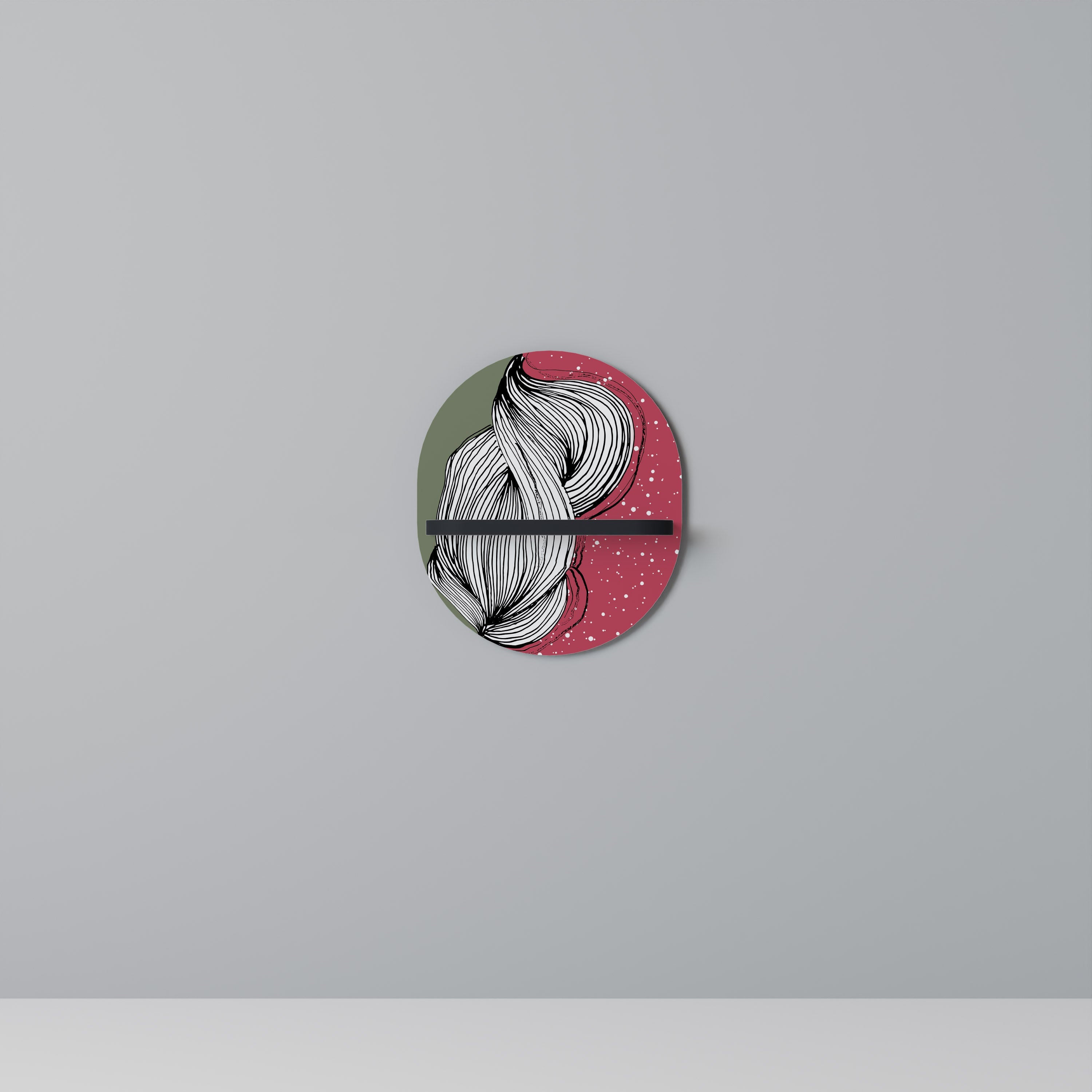 BE TOGETHER Ovales Kunstregal in Schwarz