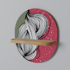 BE TOGETHER Oval Art Shelf In Oak Effect