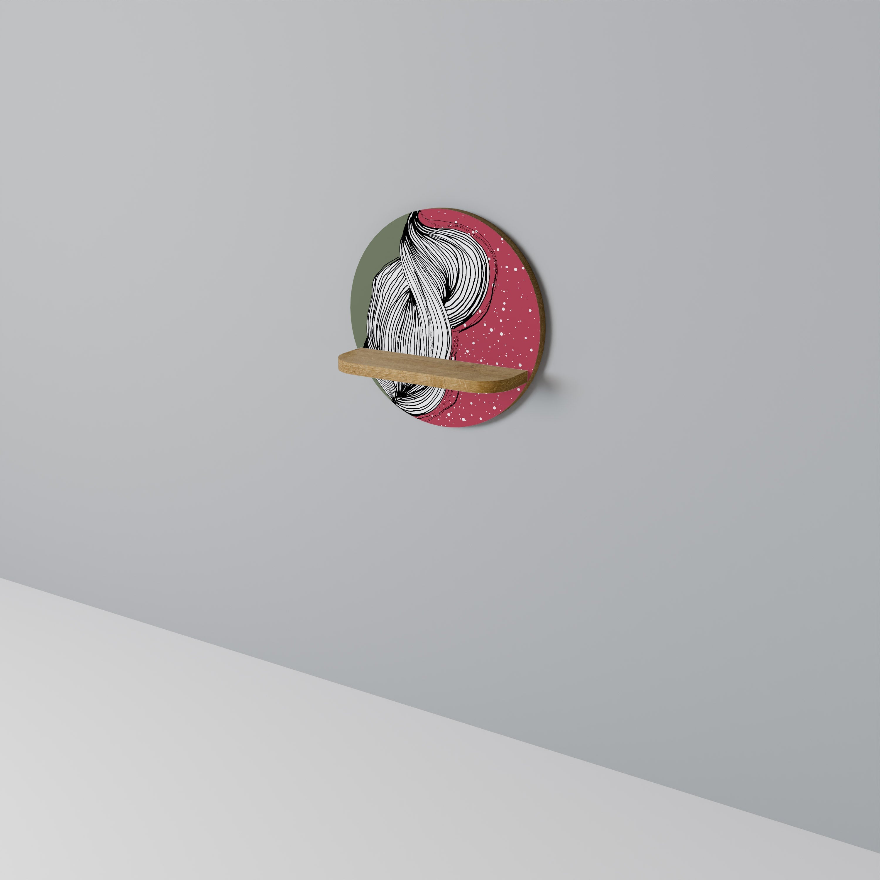 BE TOGETHER Rundes Kunstregal in Eiche-Optik