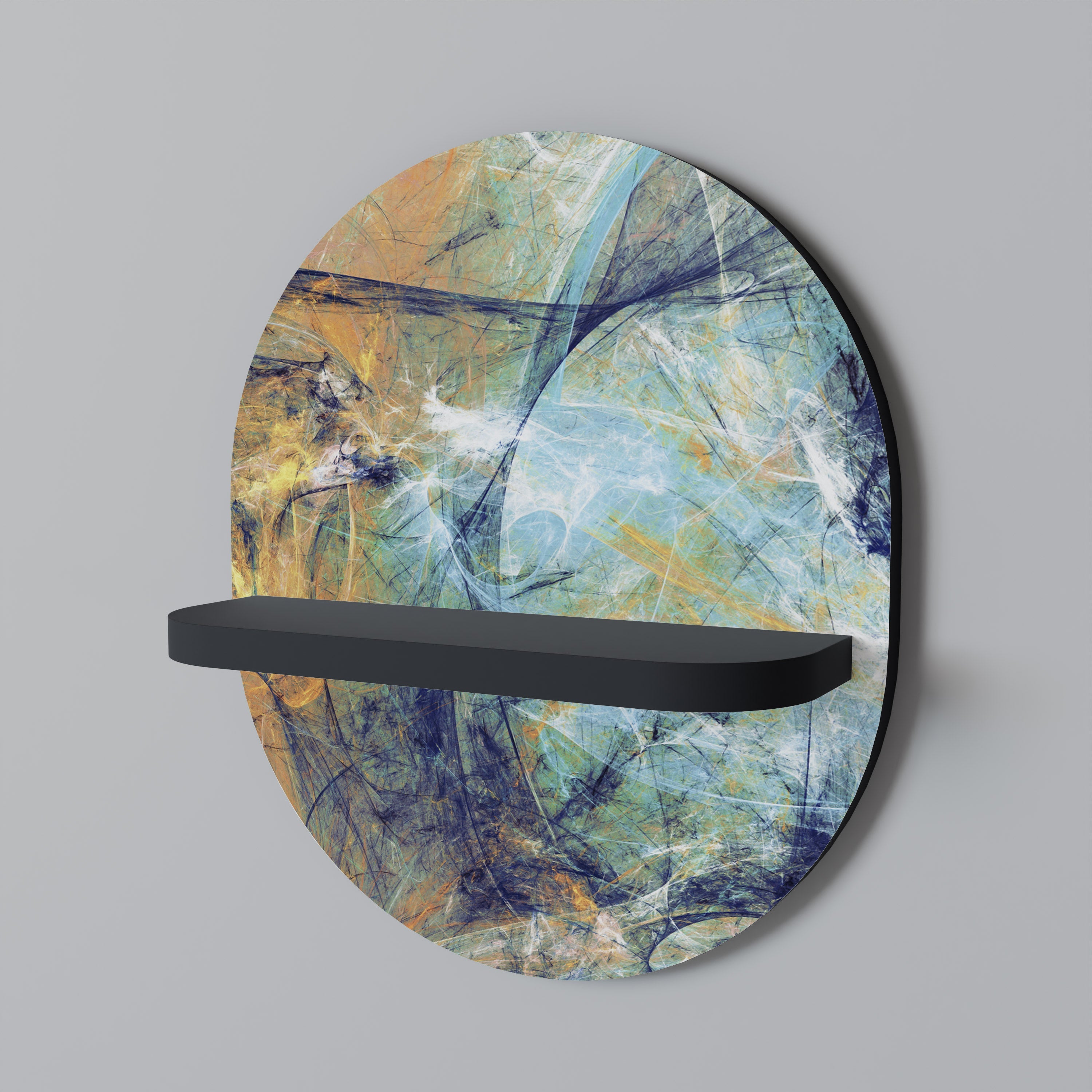 ABSTRACT THOUGHTS Ovales Kunstregal in Schwarz