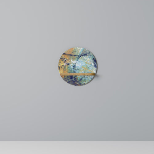 ABSTRACT THOUGHTS Rundes Kunstregal in Eiche-Optik