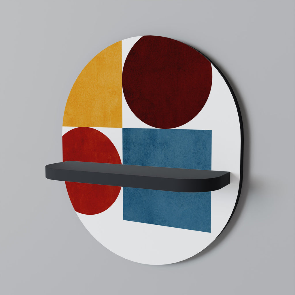 GEOMETRIC PUZZLE Ovales Kunstregal in Schwarz