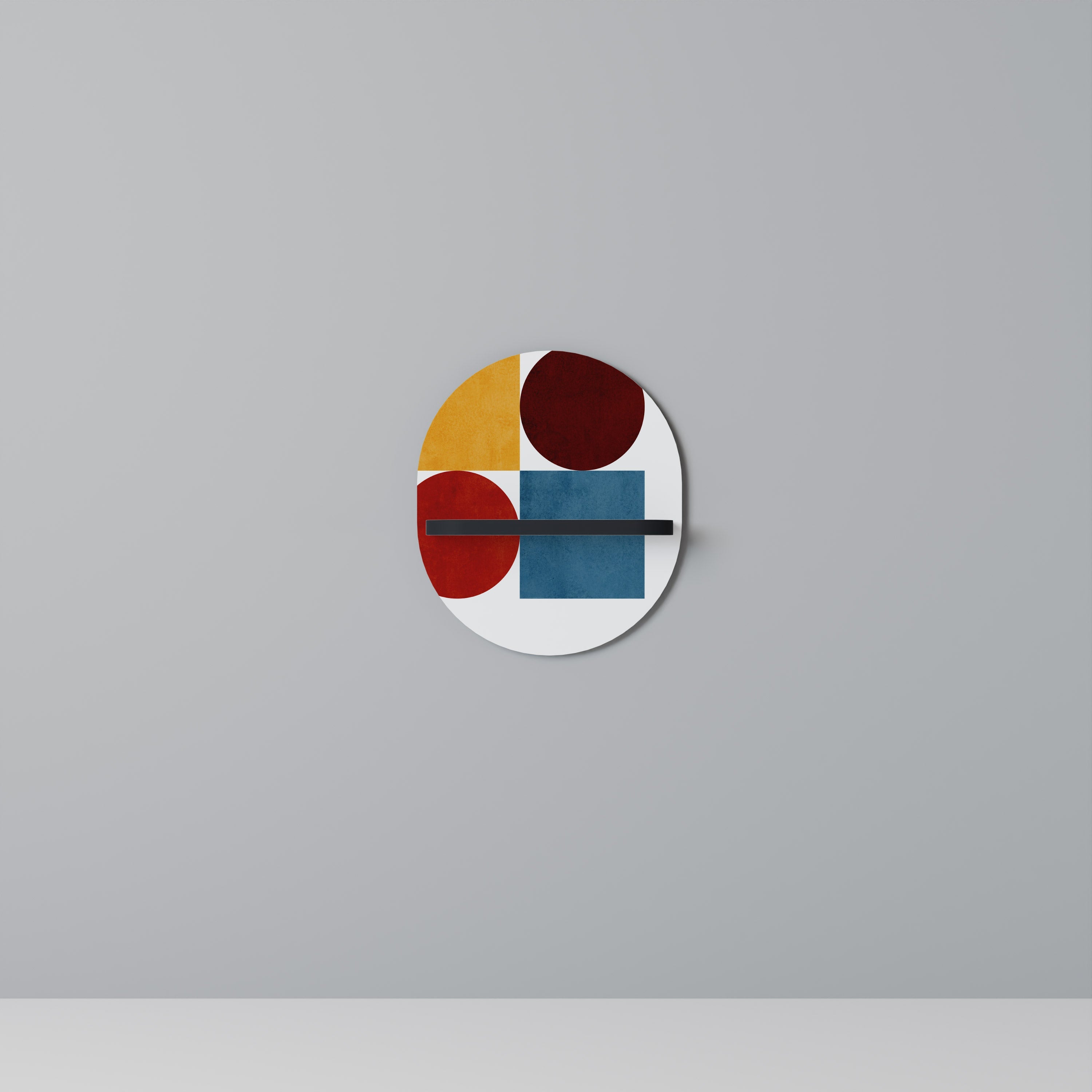 GEOMETRIC PUZZLE Ovales Kunstregal in Schwarz