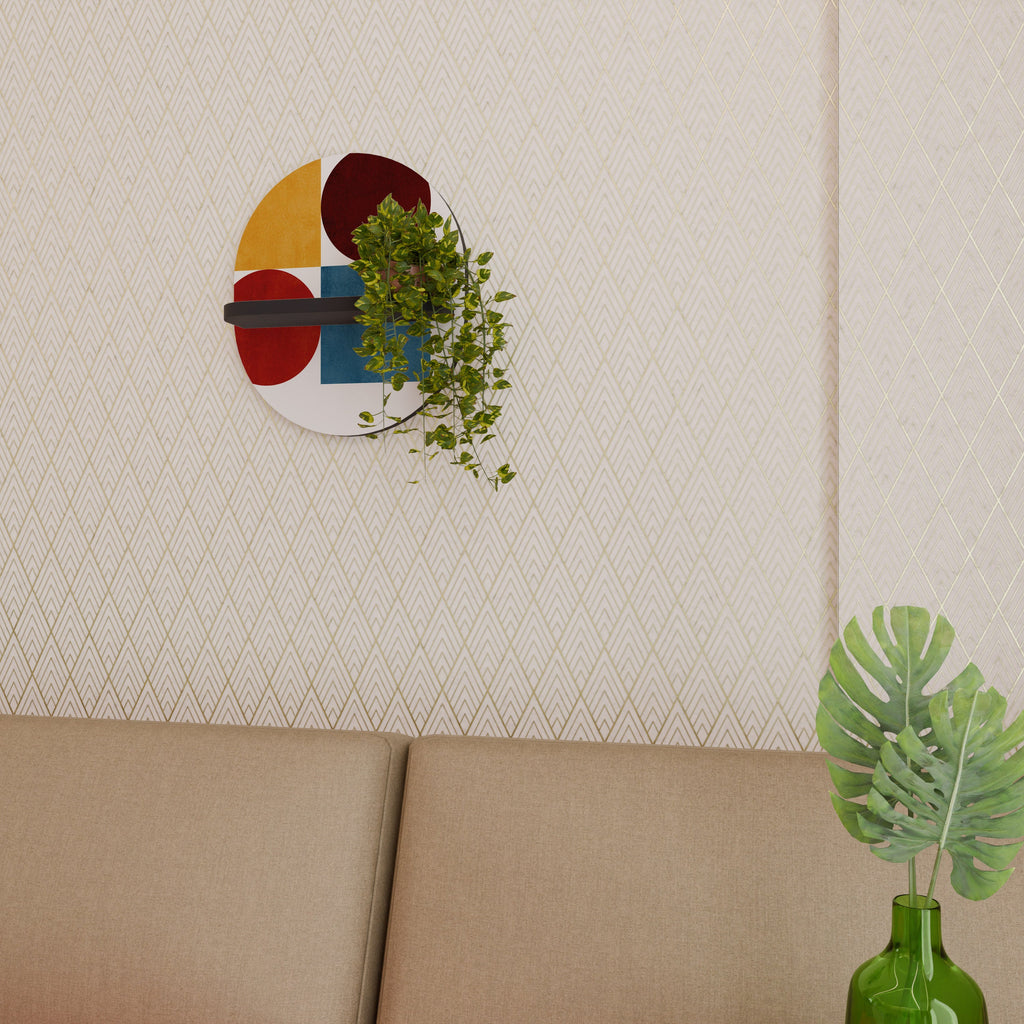 GEOMETRIC PUZZLE Ovales Kunstregal in Schwarz