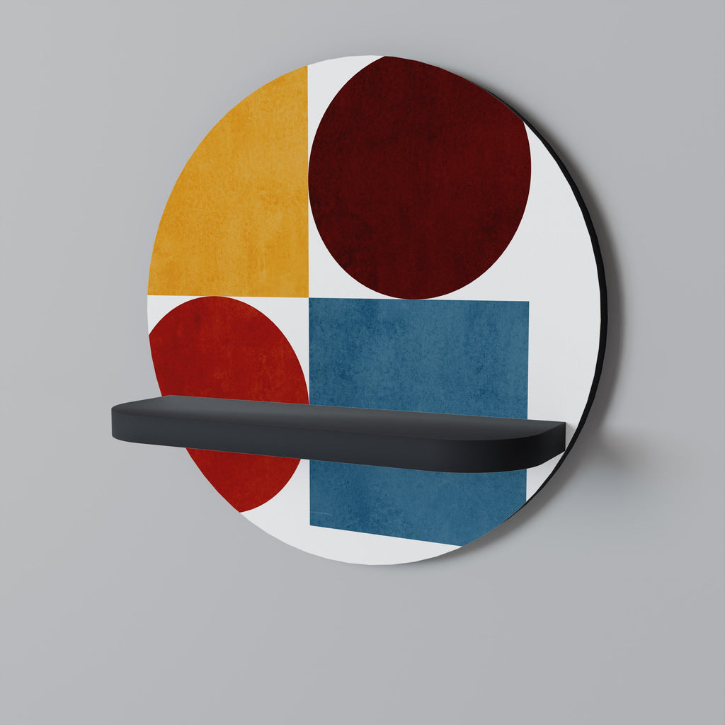 GEOMETRIC PUZZLE Rundes Kunstregal in Schwarz