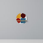 GEOMETRIC PUZZLE Rundes Kunstregal in Eiche-Optik