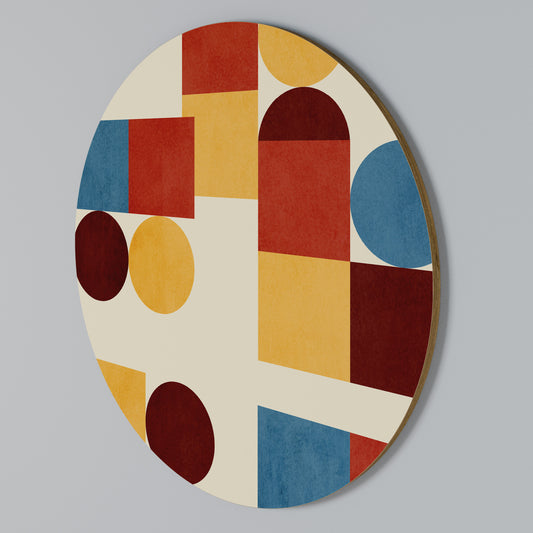 GEOMETRIC PUZZLE Round Wall Art