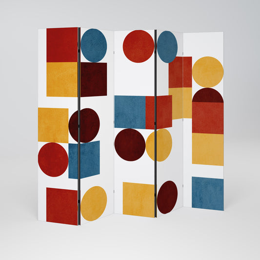 GEOMETRIC PUZZLE 5-Panel Room Divider