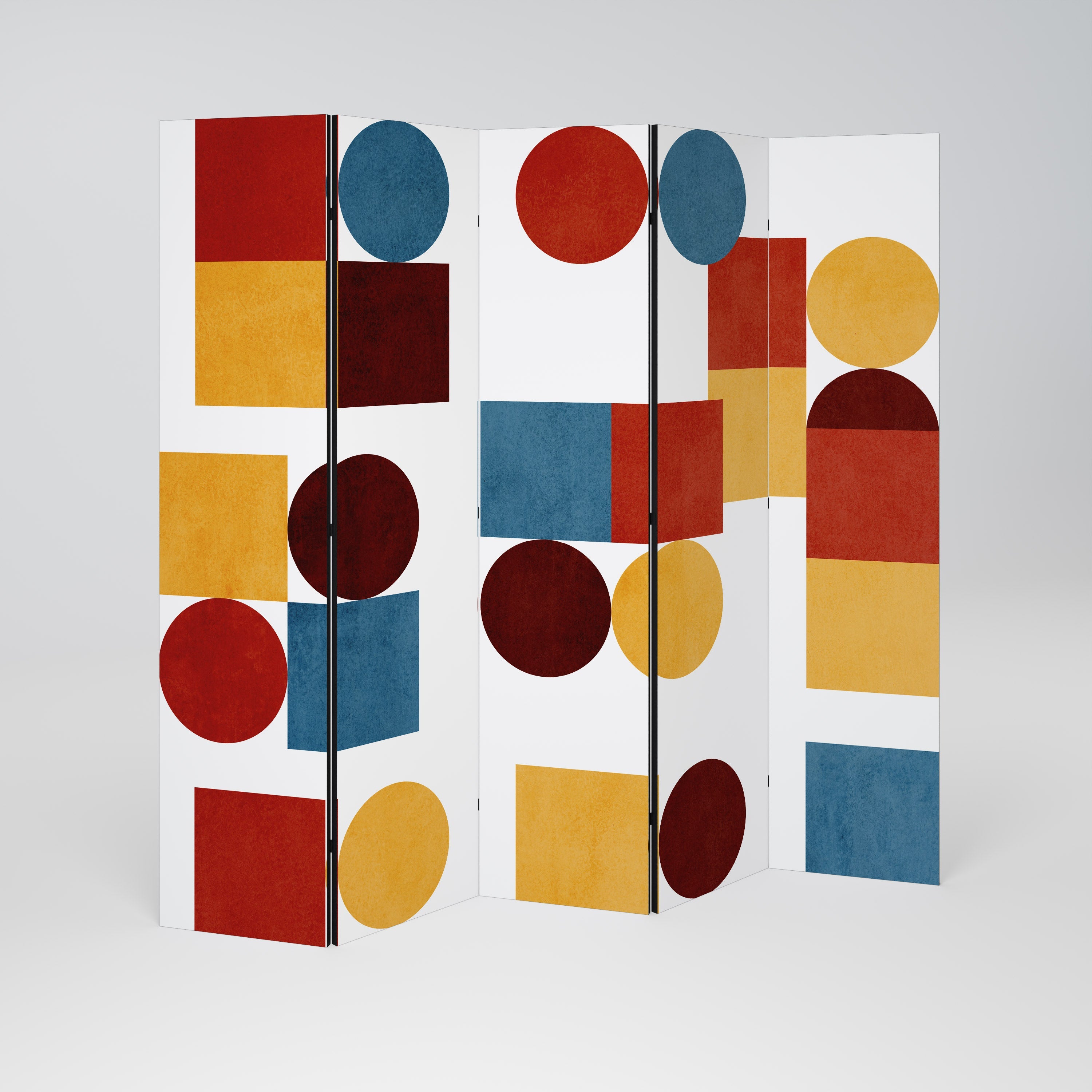 GEOMETRIC PUZZLE Decorative 5-Panel Room Divider