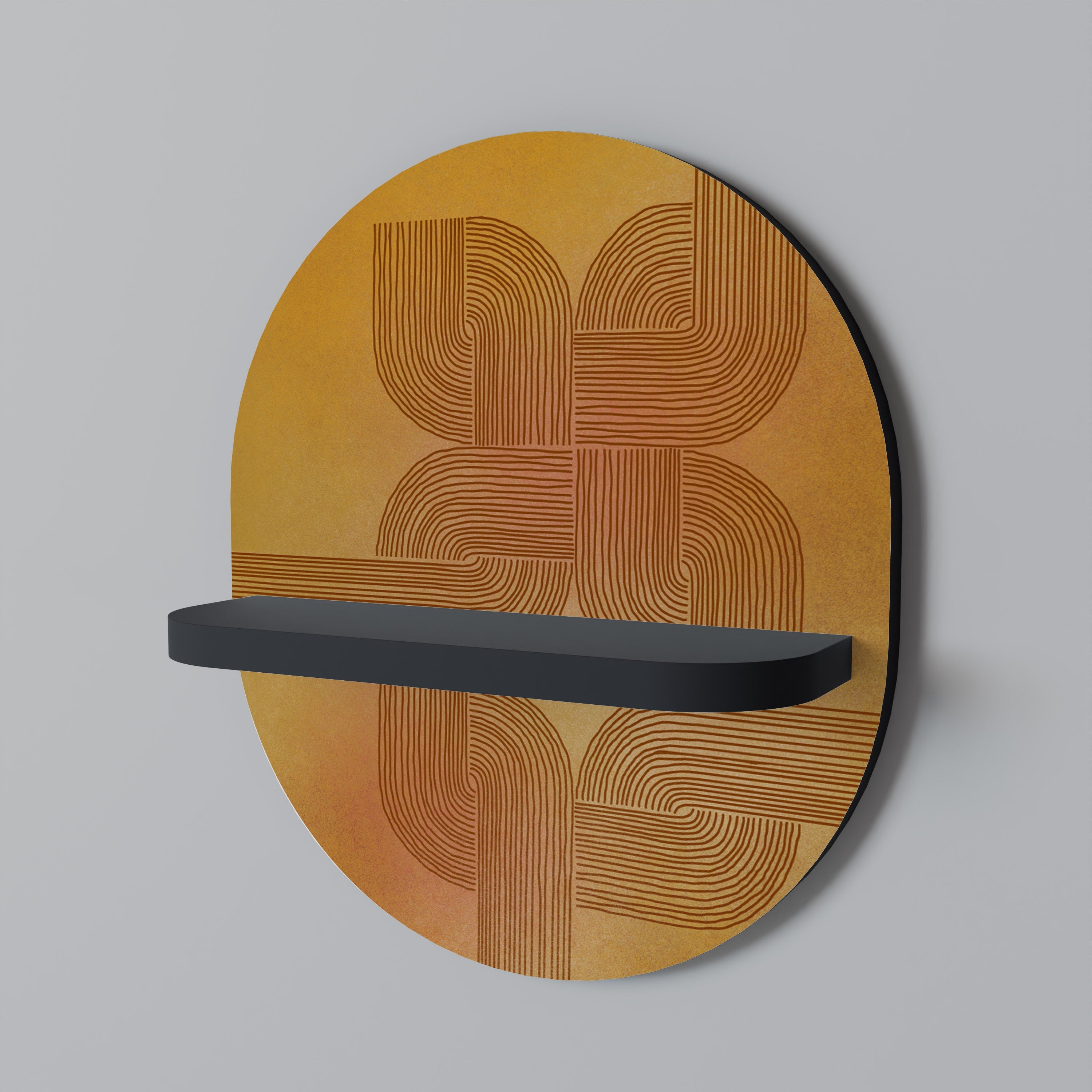 STRENGTHENING RELATION Ovales Kunstregal in Schwarz