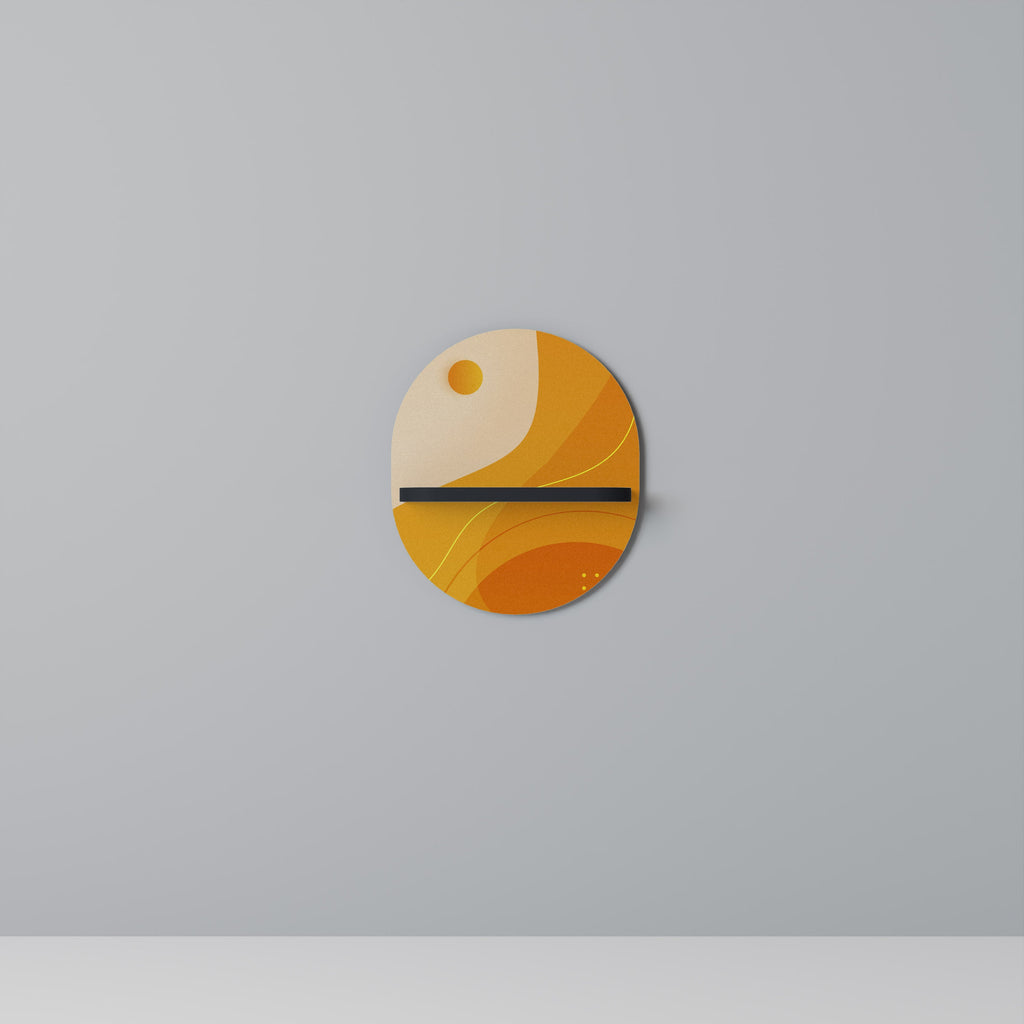 ORANGE ARRANGEMENT Ovales Kunstregal in Schwarz