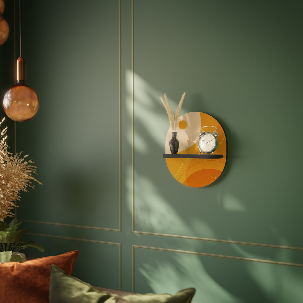 ORANGE ARRANGEMENT Ovales Kunstregal in Schwarz