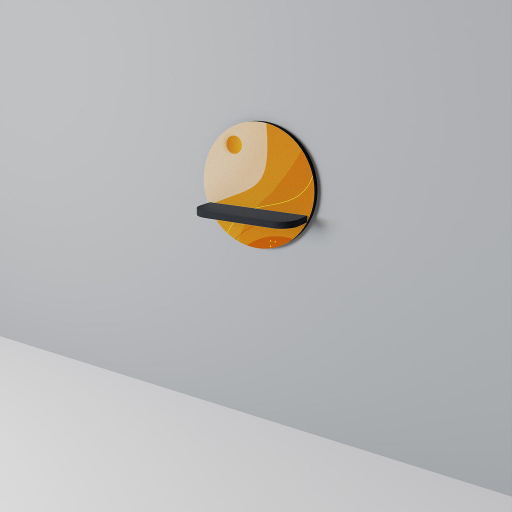 ORANGE ARRANGEMENT Rundes Kunstregal in Schwarz