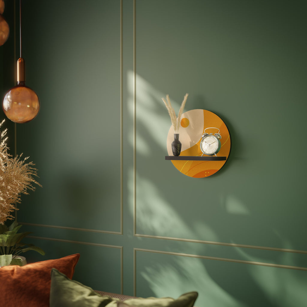 ORANGE ARRANGEMENT Rundes Kunstregal in Schwarz