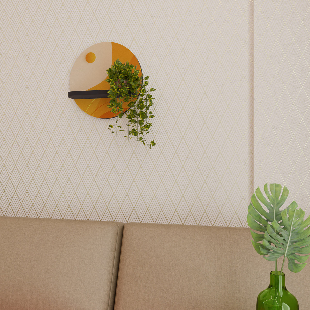 ORANGE ARRANGEMENT Art Shelf