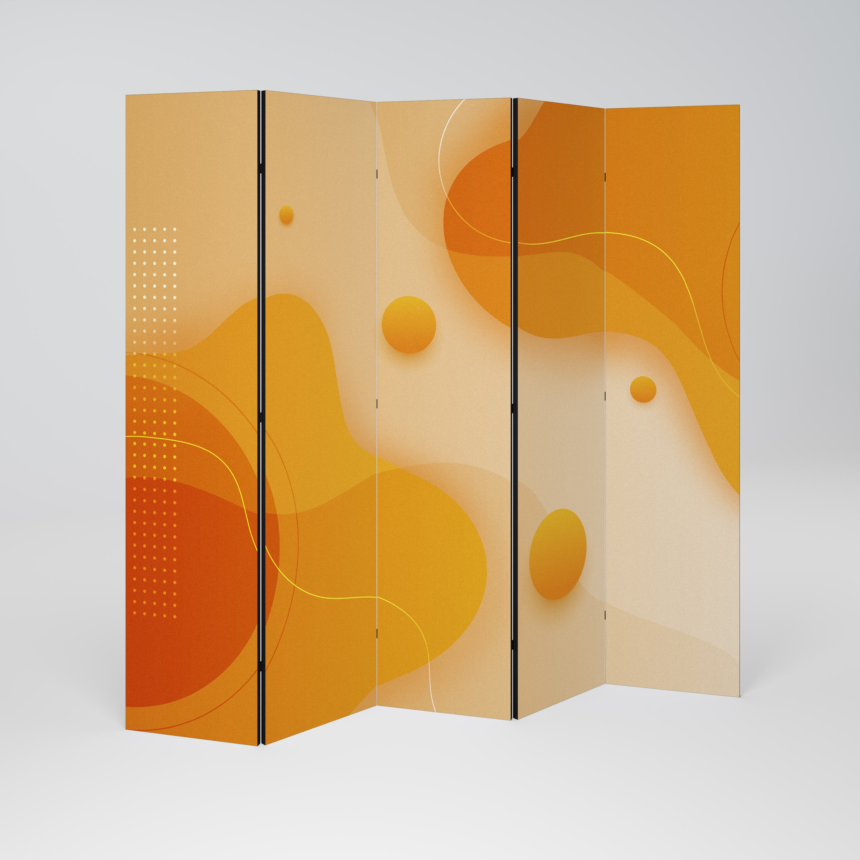 ORANGE ARRANGEMENT 5-teiliger Paravent
