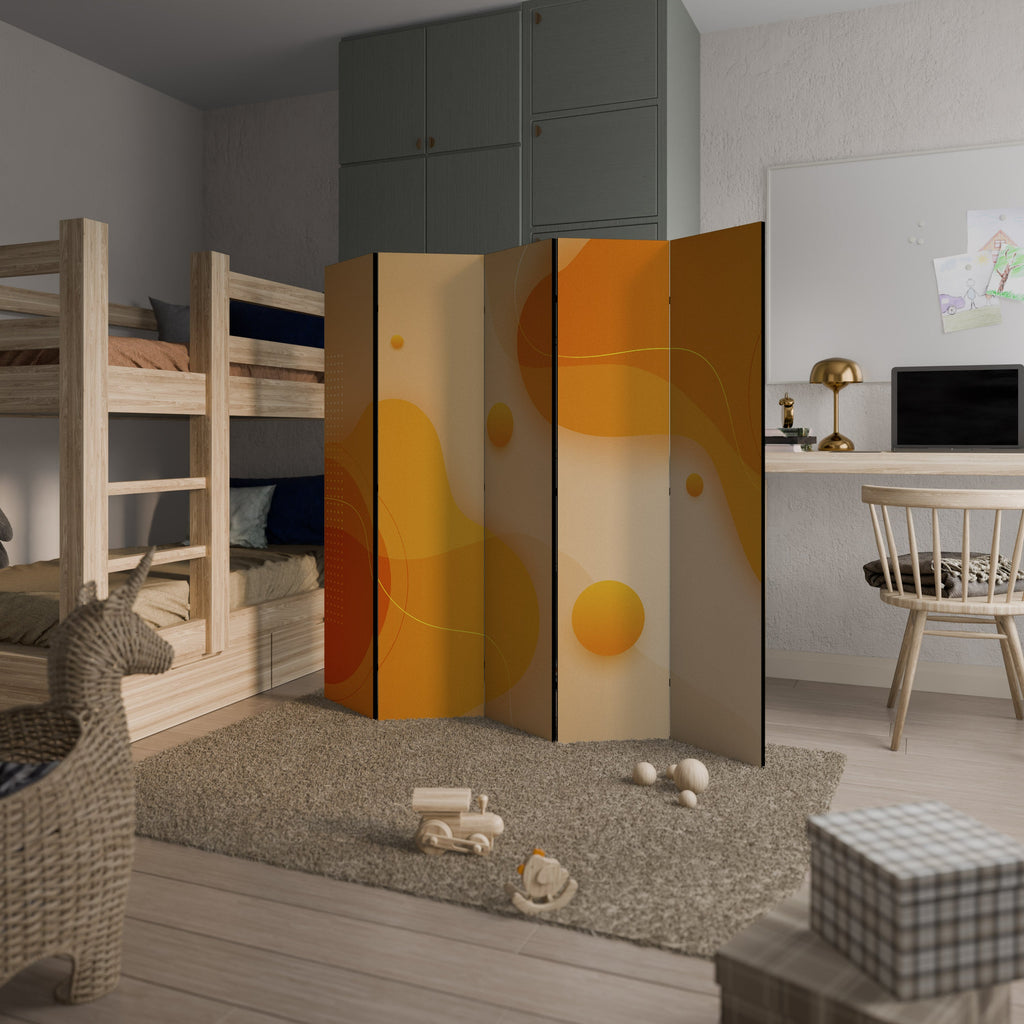 ORANGE ARRANGEMENT Decorative 5-Panel Room Divider
