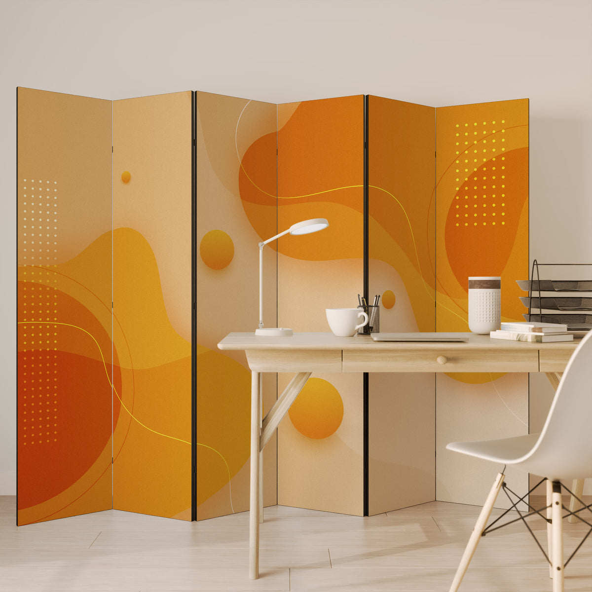 ORANGE ARRANGEMENT 6-teiliger Paravent