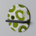GREEN RHAPSODY Oval Art Shelf In Black Finish