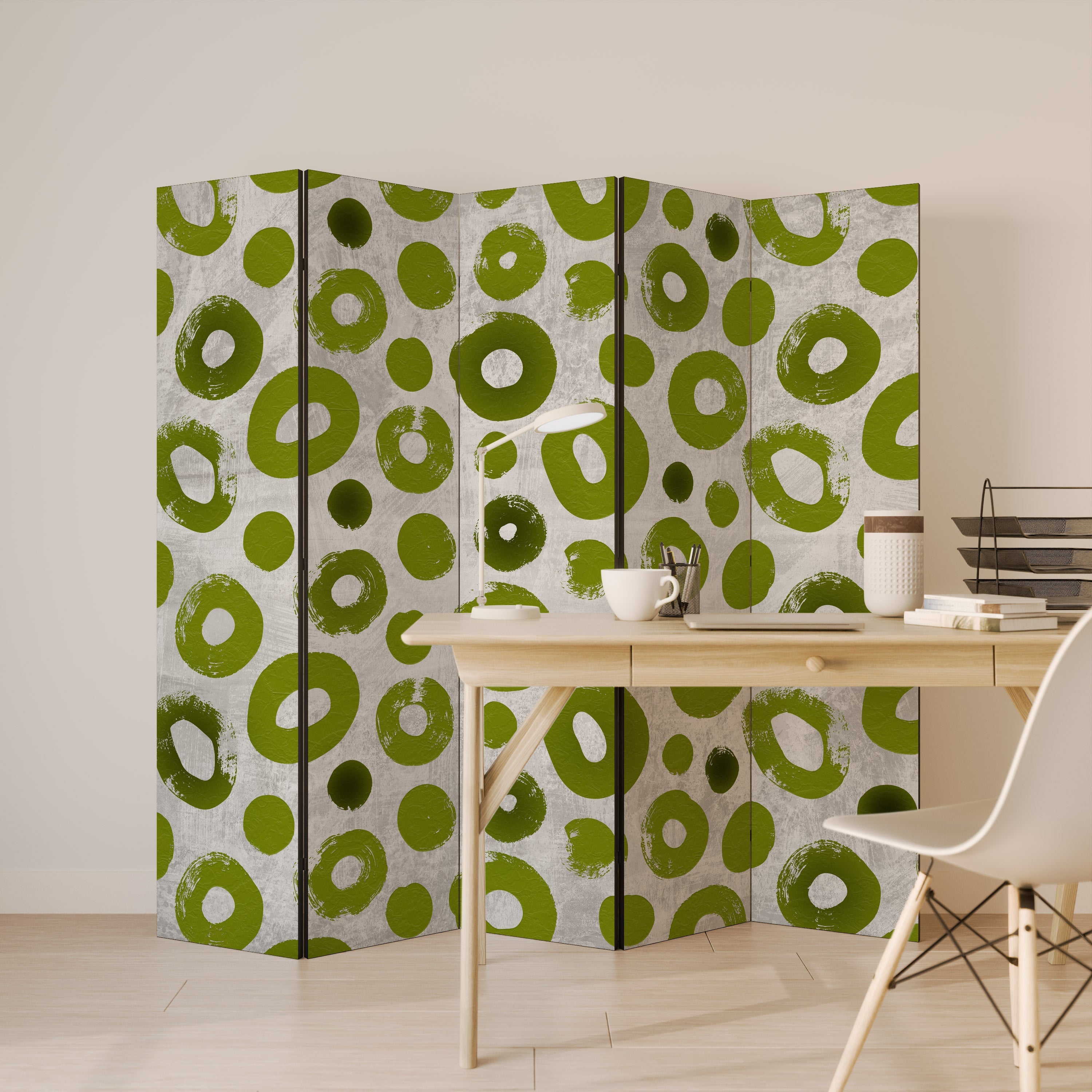 GREEN RHAPSODY Decorative 5-Panel Room Divider