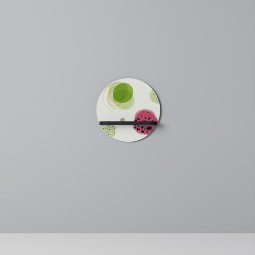 COLORFUL COSMOS Round Art Shelf In Black Finish