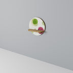 COLORFUL COSMOS Rundes Kunstregal in Eiche-Optik