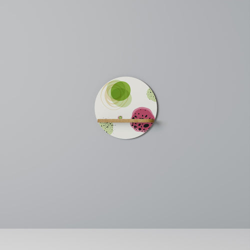 COLORFUL COSMOS Rundes Kunstregal in Eiche-Optik