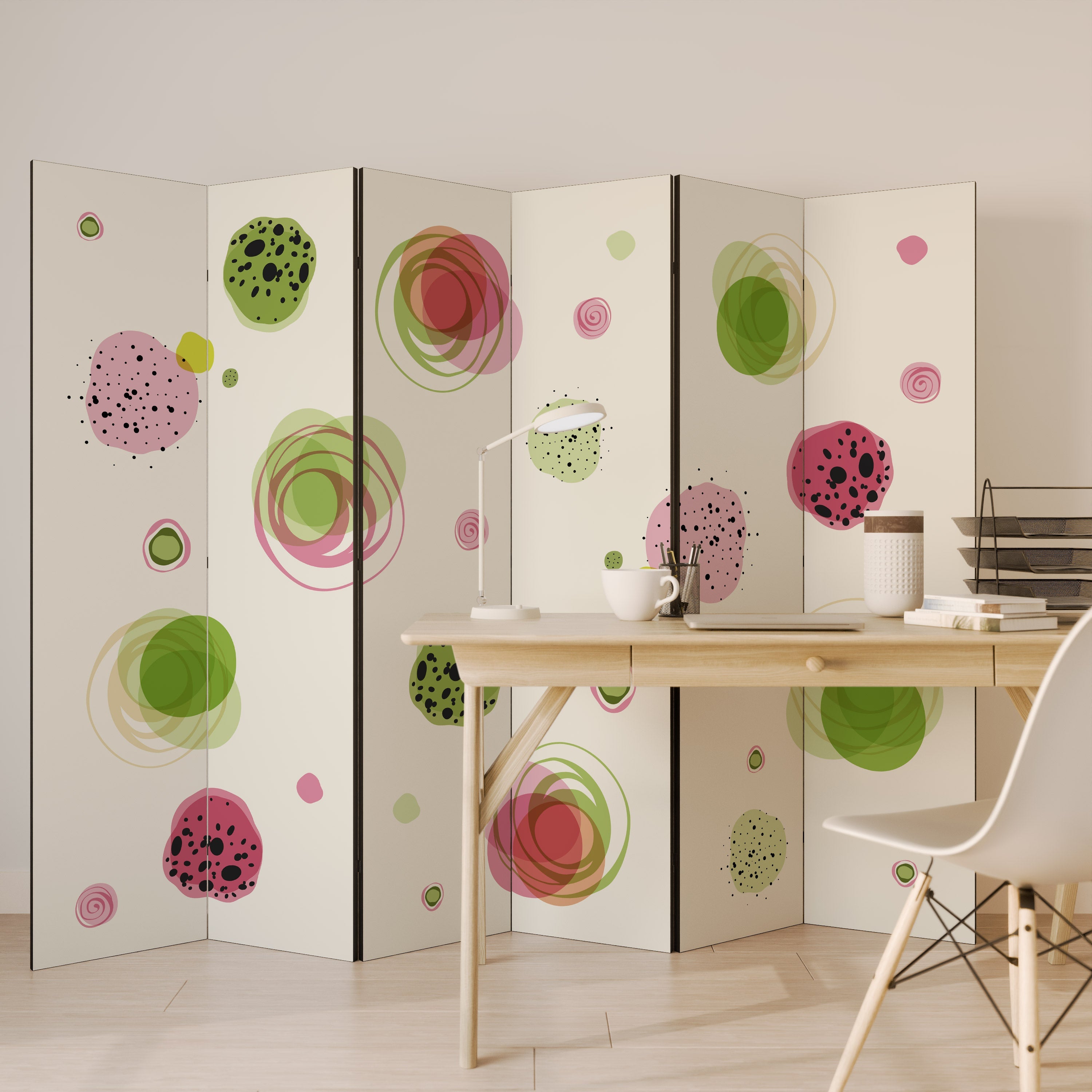 COLORFUL COSMOS Decorative 6-Panel Room Divider