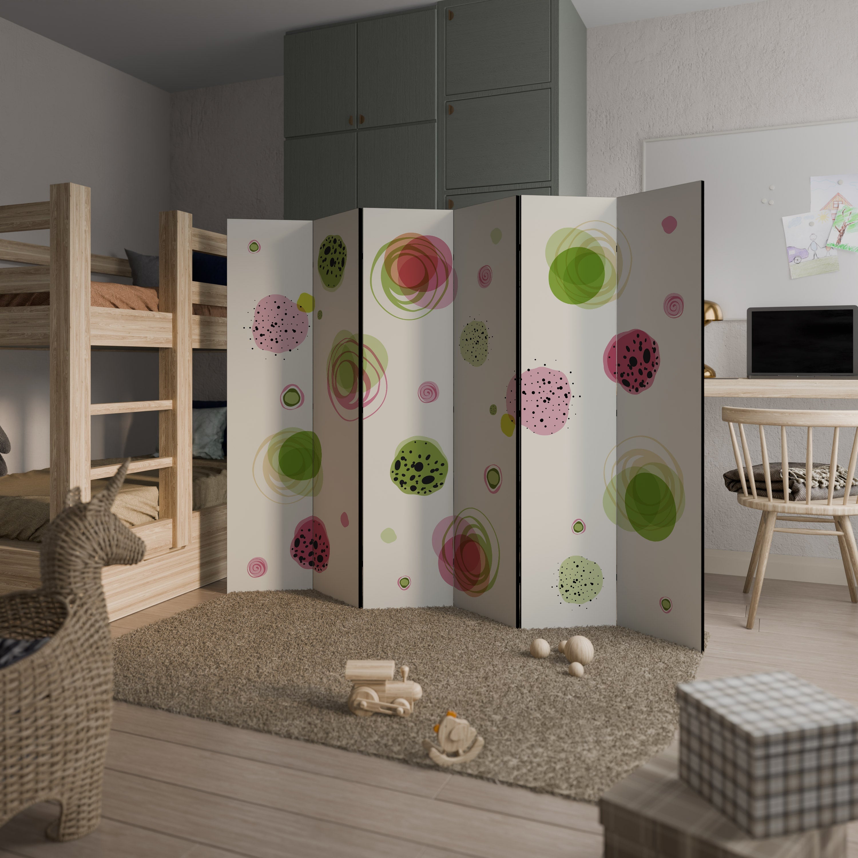 COLORFUL COSMOS Decorative 6-Panel Room Divider