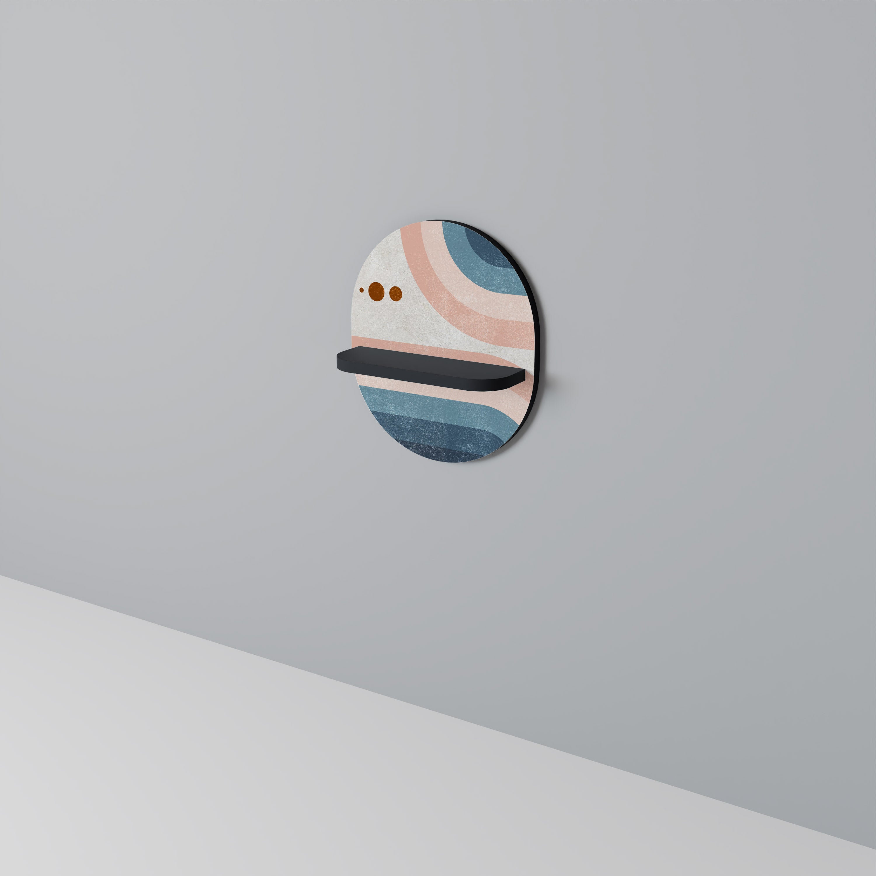 TWO HALVES Ovales Kunstregal in Schwarz