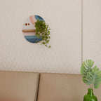 TWO HALVES Ovales Kunstregal in Eiche-Optik