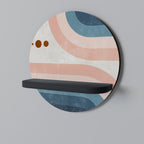 TWO HALVES Rundes Kunstregal in Schwarz