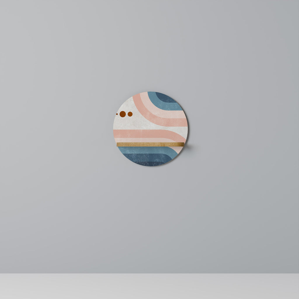 TWO HALVES Rundes Kunstregal in Eiche-Optik