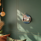 TWO HALVES Rundes Kunstregal in Eiche-Optik