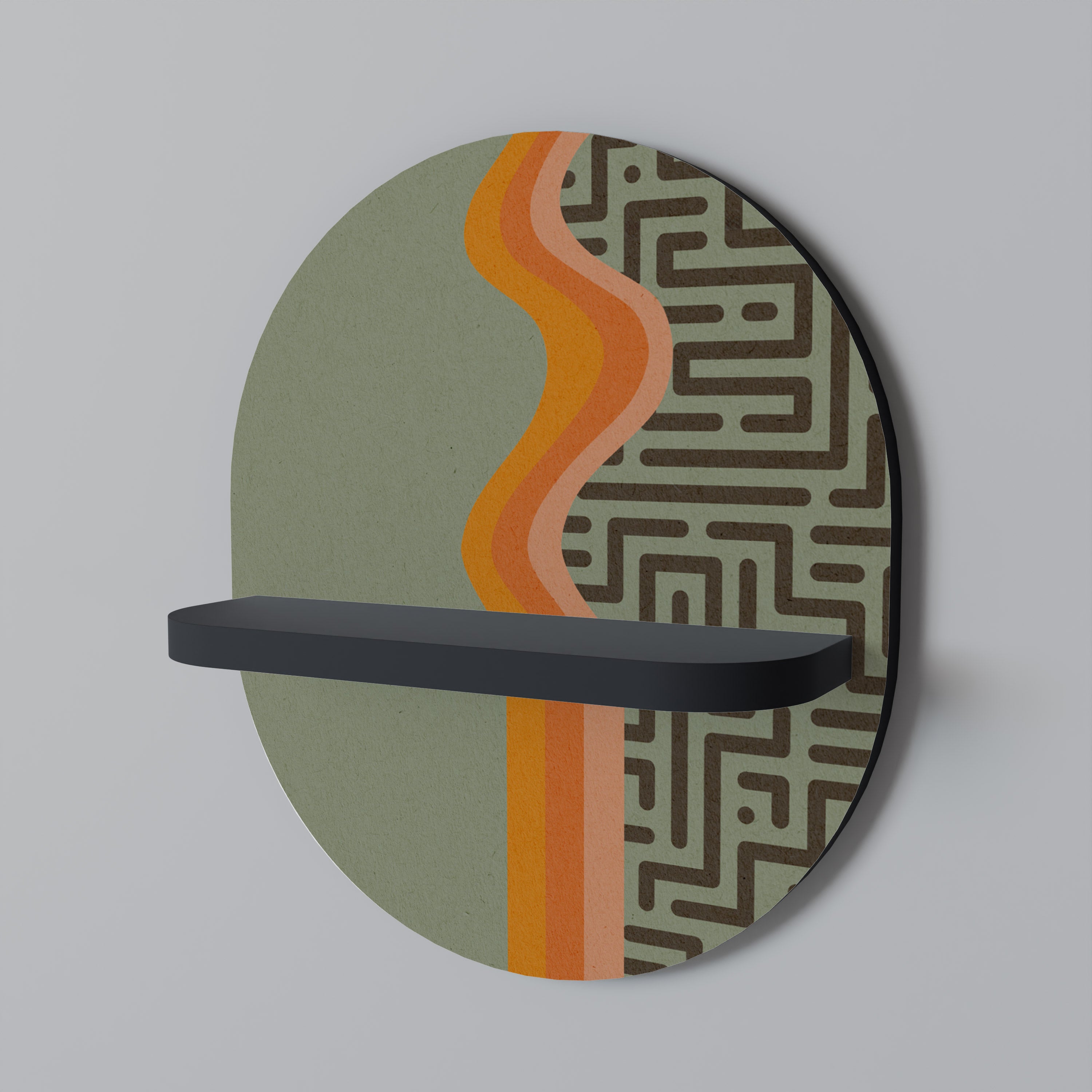 SIMPLE SOLUTIONS Ovales Kunstregal in Schwarz