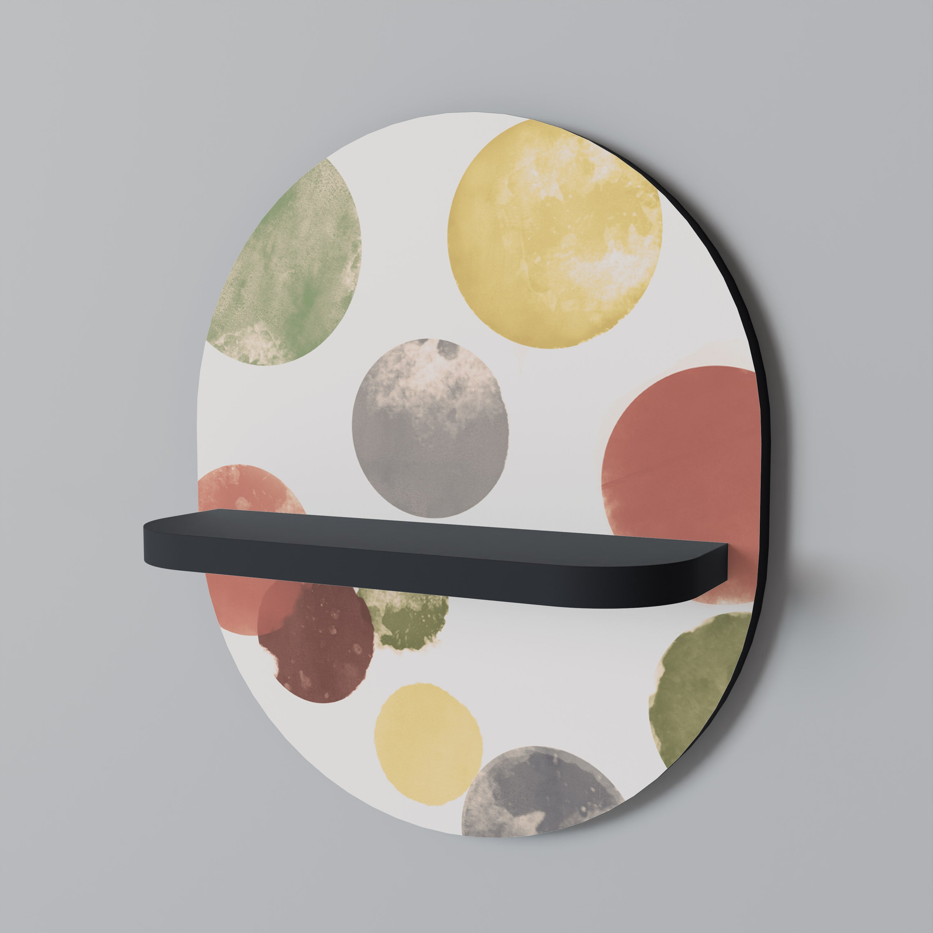 FLEETING HAPPINESS Ovales Kunstregal in Schwarz