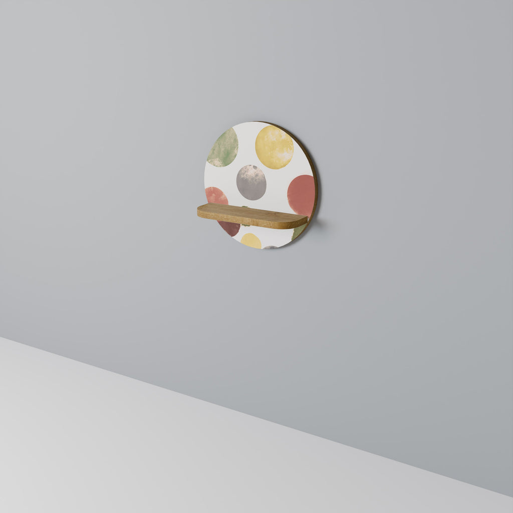 FLEETING HAPPINESS Rundes Kunstregal in Eiche-Optik