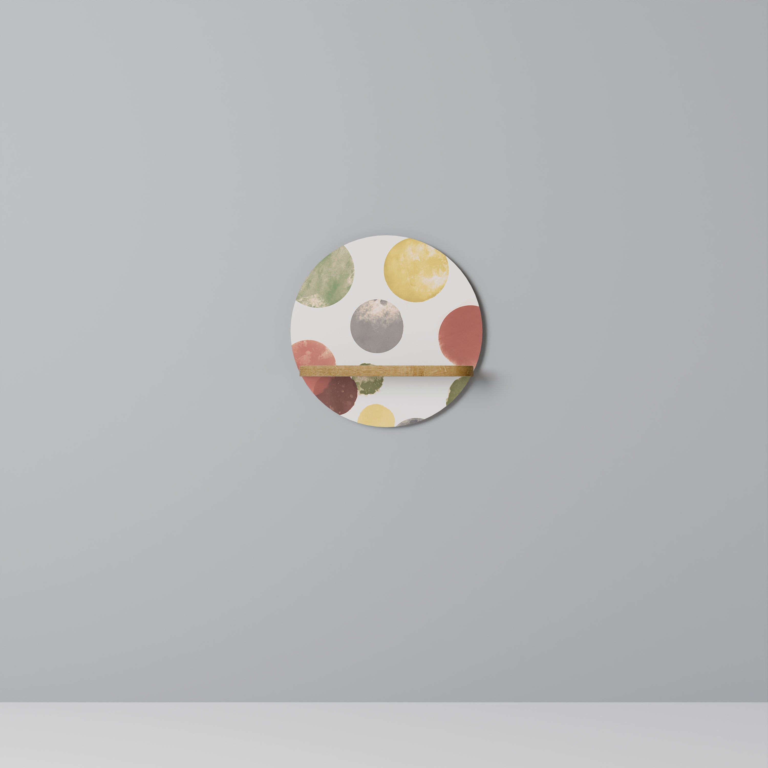 FLEETING HAPPINESS Rundes Kunstregal in Eiche-Optik