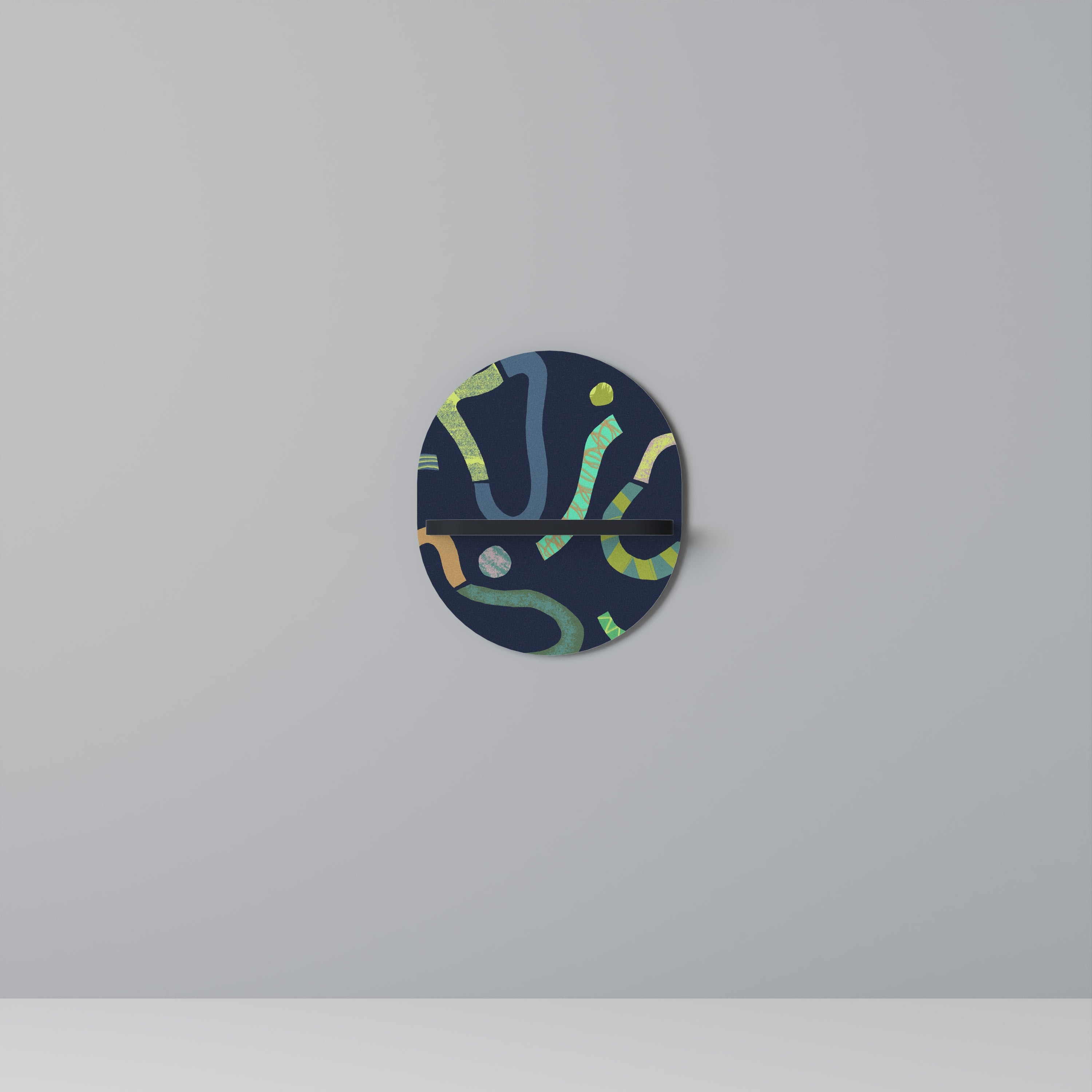 CONTRAST DANCE Ovales Kunstregal in Schwarz