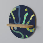 CONTRAST DANCE Ovales Kunstregal in Eiche-Optik