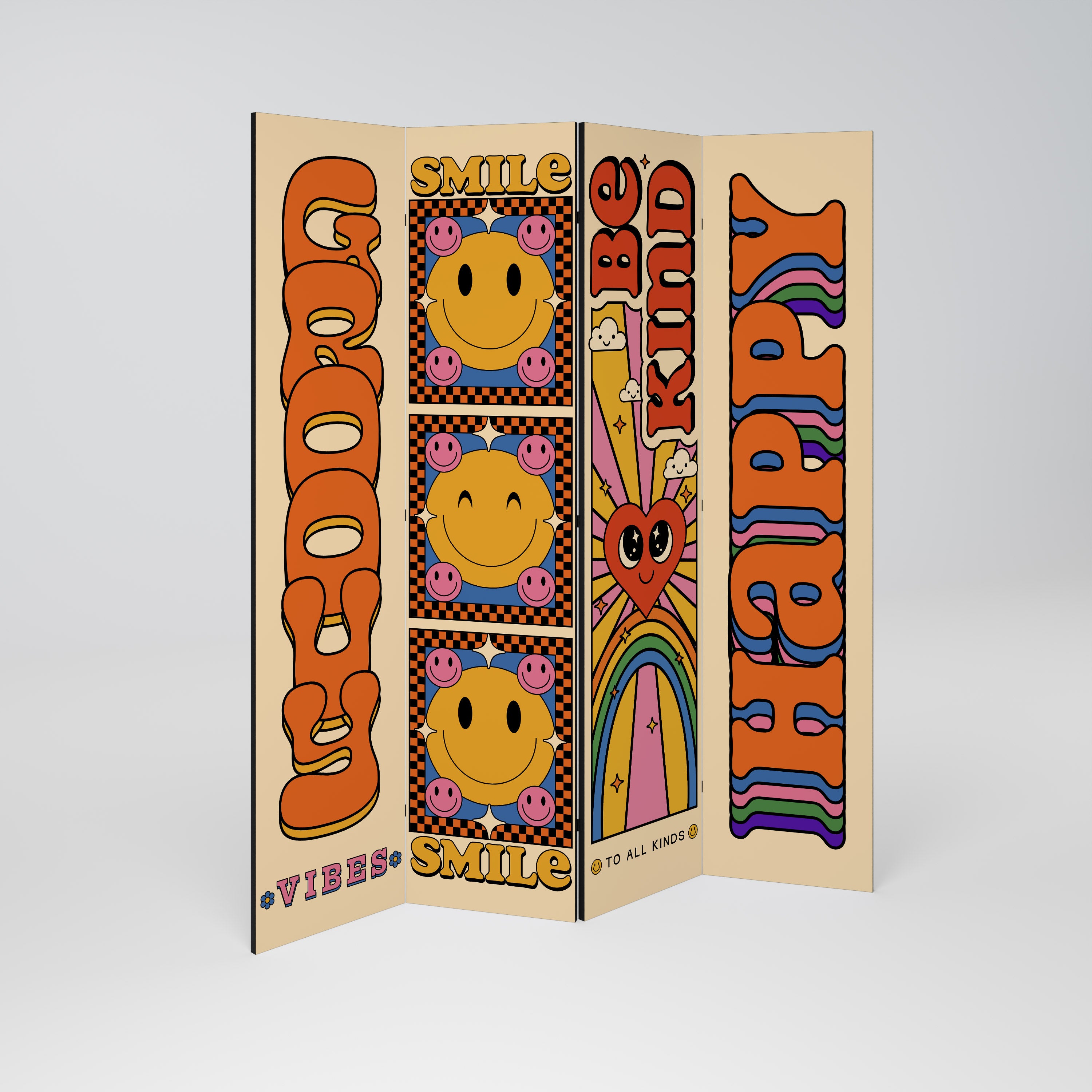 GROOVY POSTERS 4-teiliger Paravent